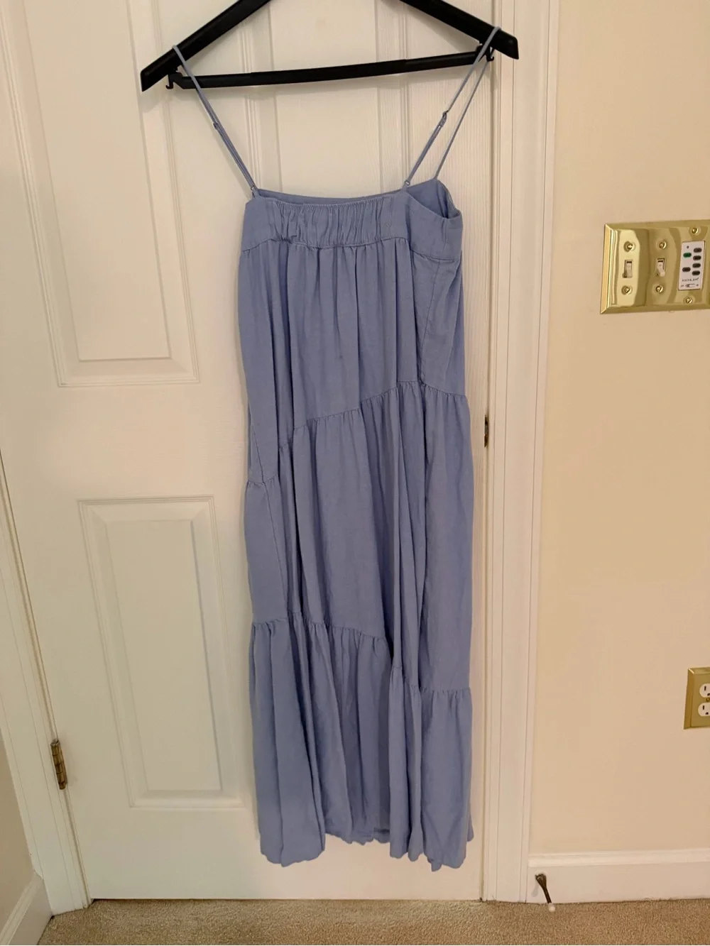 Abercrombie & Fitch Light Blue Spaghetti-Strap Maxi Dress